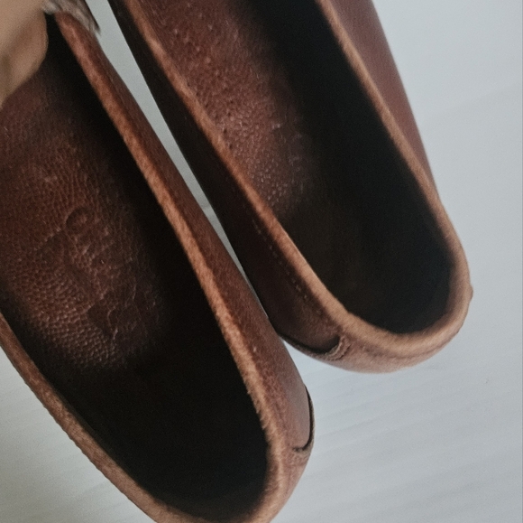 Salvatore Ferragamo Embossed Brown Leather Gancini Loafer Slip-On Buckle Men 6,5 - Picture 6 of 11